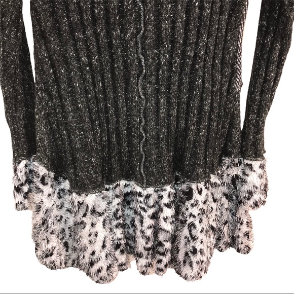 Sioni Leopard Mixed Patchwork Ruffle Sweater - Picture 6 of 11